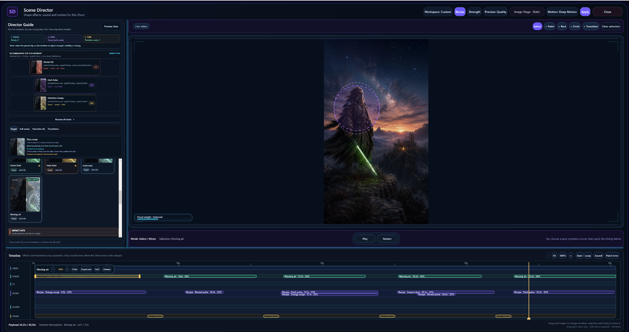 Current ShortmakerCS Scene Director interface