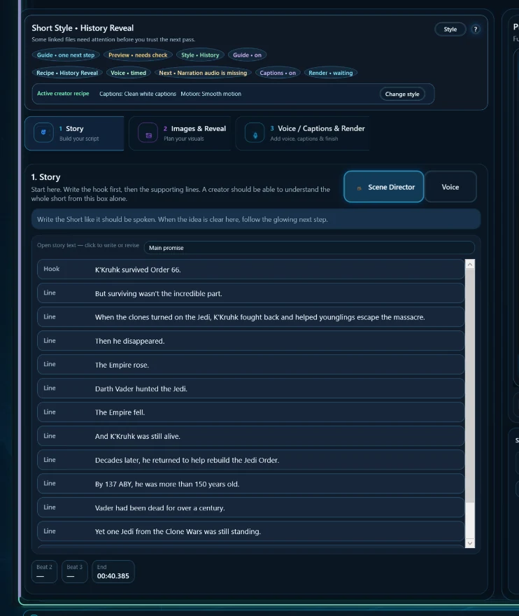 Real ShortmakerCS Story Card UI